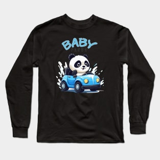 Baby Panda drive a car Long Sleeve T-Shirt